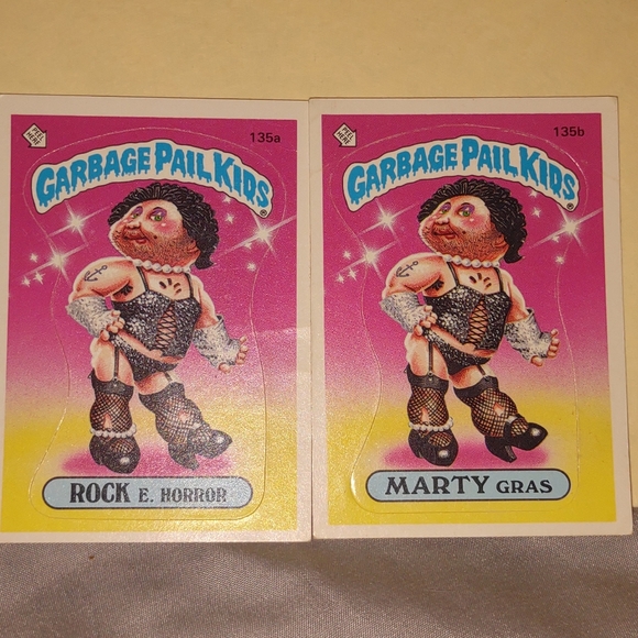 RARE 1980"S GARBAGE PAIL KIDS MARTY-GRAS &  Rocky E. Horror - Picture 2 of 7